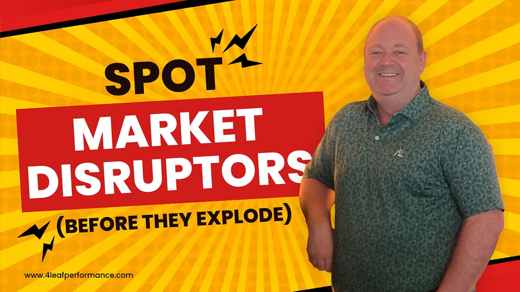 image with text "spot market disruptors before they explode"