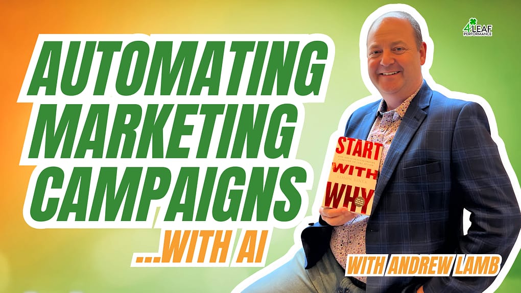 Image with text "automating marketing campaigns with AI"