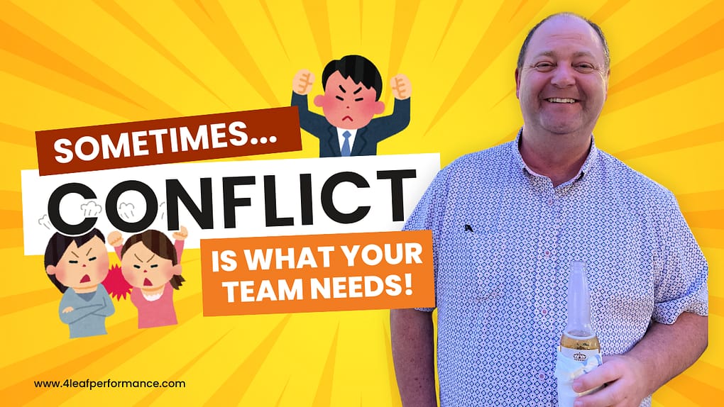 image with text "sometimes conflict is what your team needs"