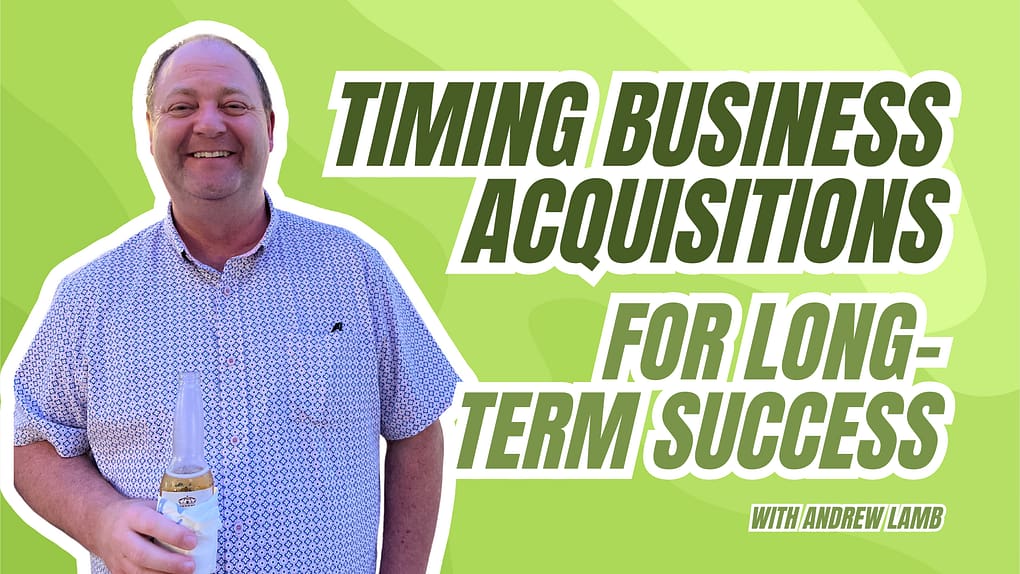 image with text "timing business acquisitions for long-term success"