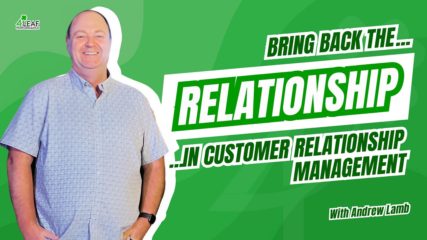 image with text "bring back the relationship in customer relationship management"