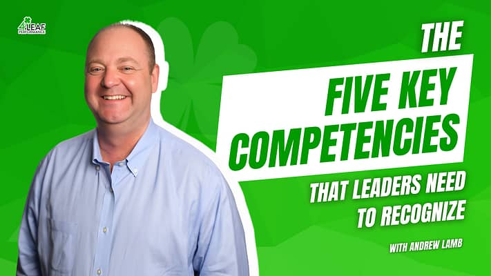 image with text "the five key competencies that leaders need to recognize"