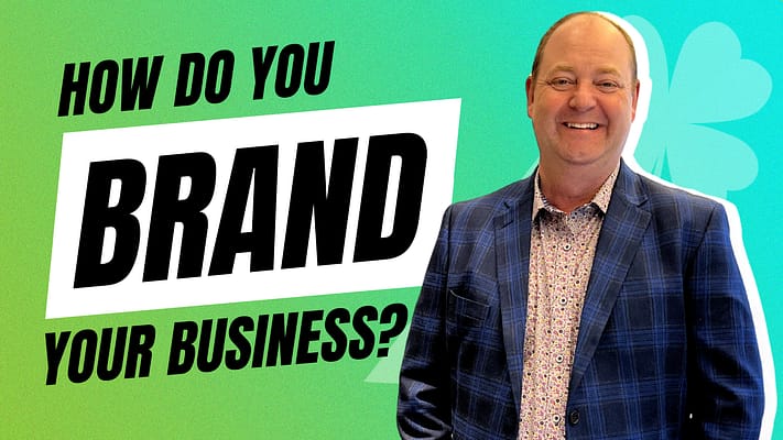 video thumbnail image with the text: "how do you brand your business?"