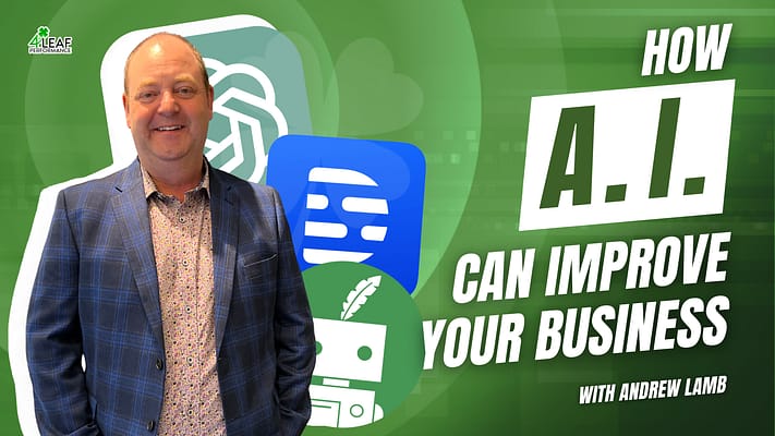 image with text "how AI can improve your business"