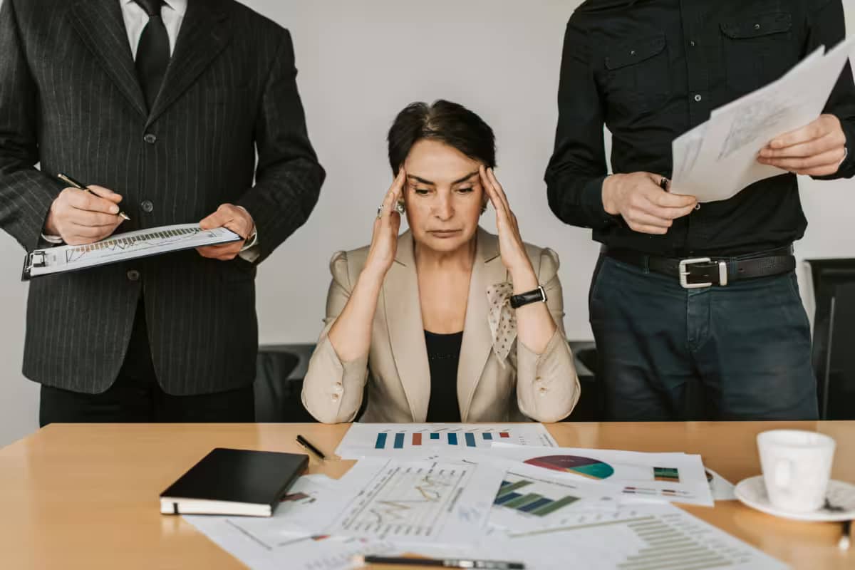 elderly woman tired of working